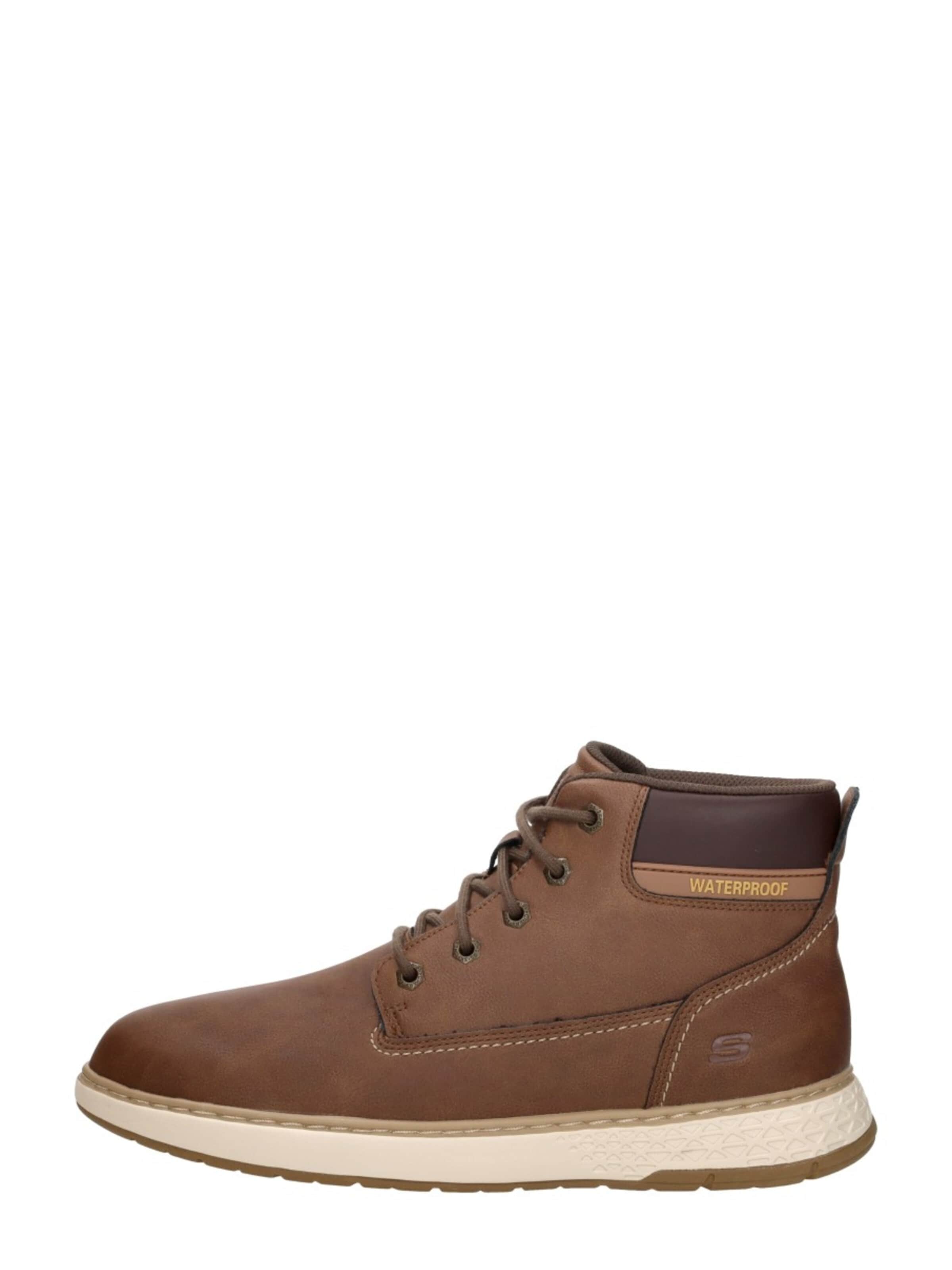 SKECHERS Veterlaarzen 'Relaxed Fit: Garlan - Deno' in Bruin: voorkant