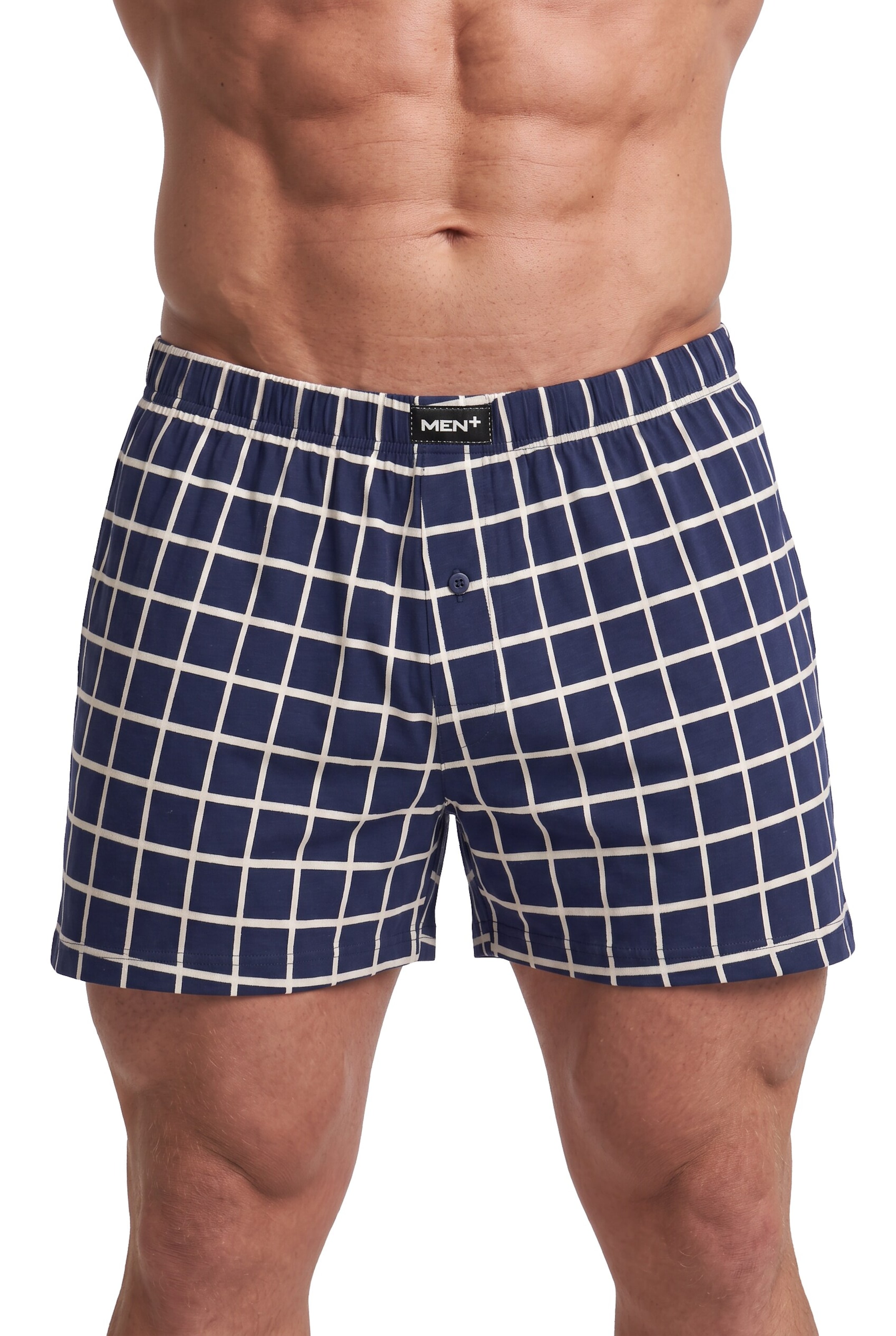 Men Plus Boxershorts in Blau: Vorderseite
