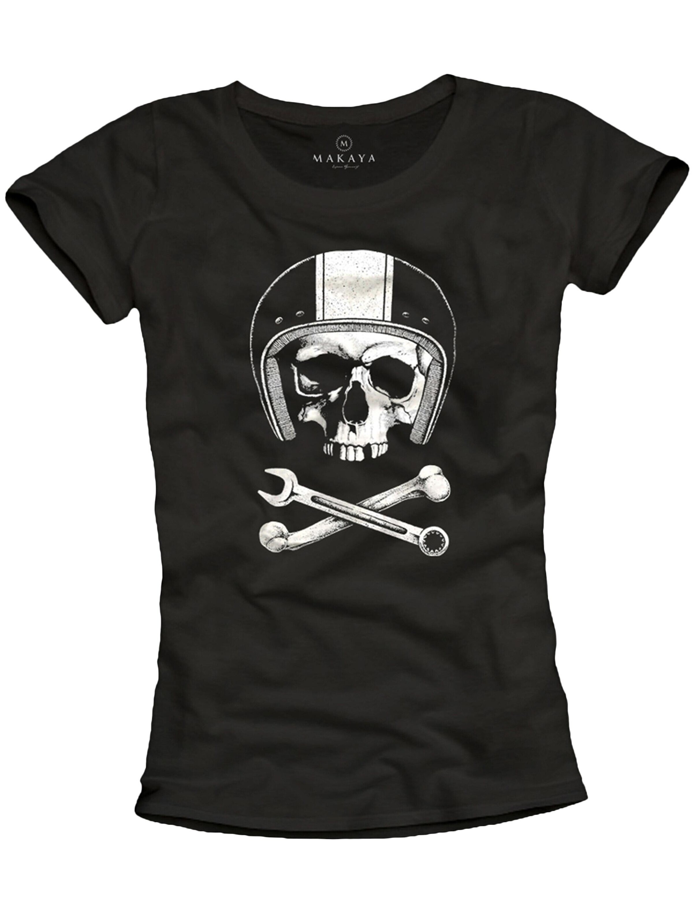 MAKAYA Shirt 'Mechanic Skull' in S in Black, Item view