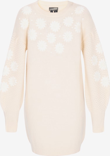 Megzta suknelė iš DreiMaster Vintage, spalva – smėlio spalva / balta, Prekių apžvalga