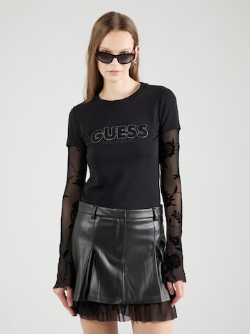 Maglietta 'Sangallo' di GUESS in nero: frontale