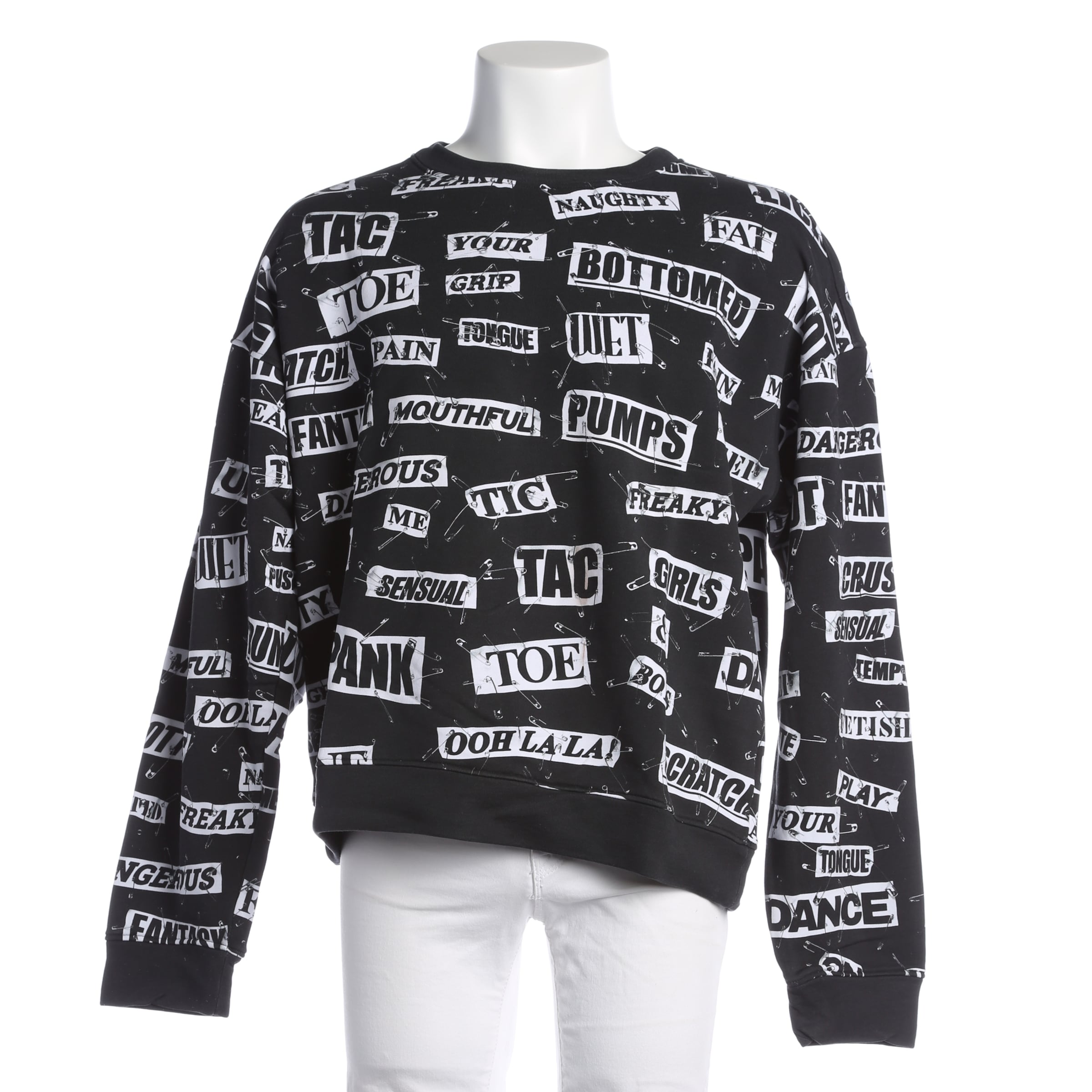 MOSCHINO Sweatshirt / Sweatjacke M in Schwarz: Vorderseite