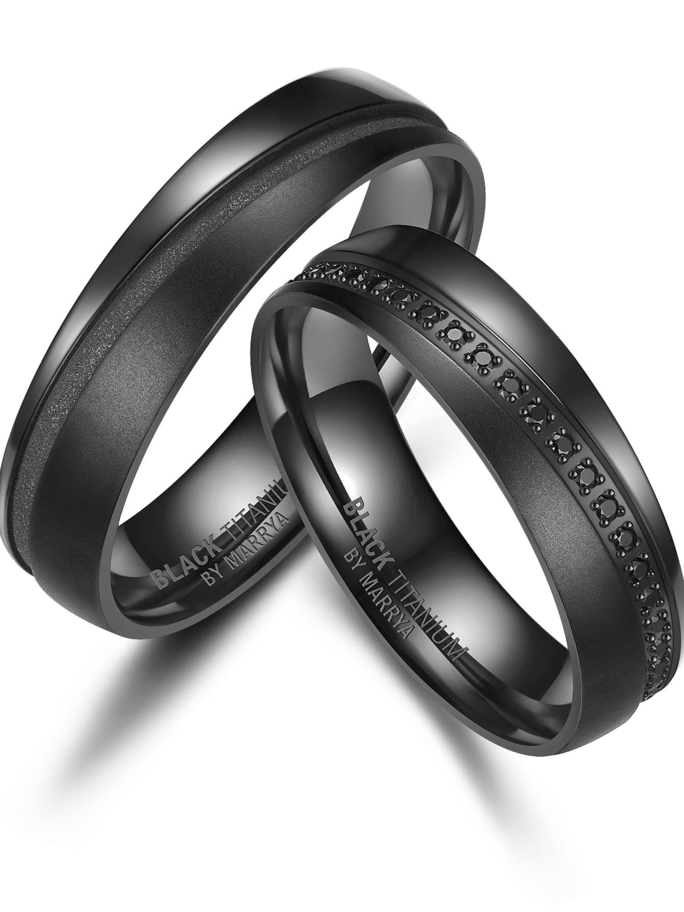 MARRYA Ring 'MARRYA Ehering BT-08 aus Black Titanium' in Grey