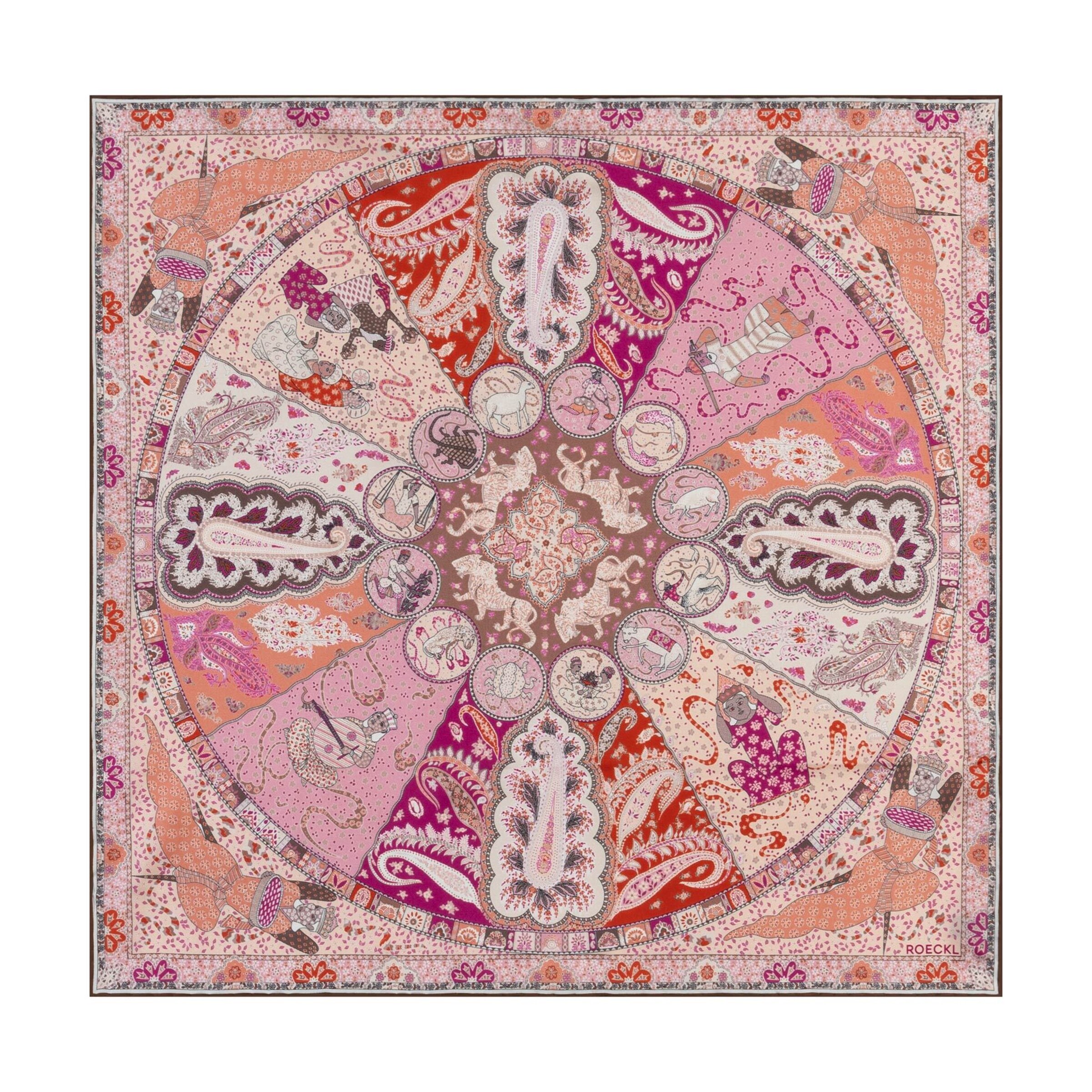 Foulard ' SMALL HOROSCOPE ' di Roeckl in beige: frontale