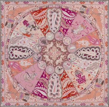 Foulard ' SMALL HOROSCOPE ' di Roeckl in beige: frontale