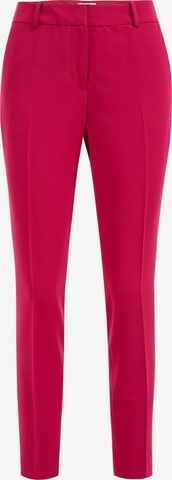 WE Fashion Trousers with creases in Pink: front