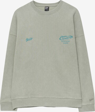 Pull&Bear Sweatshirt in Groen: voorkant