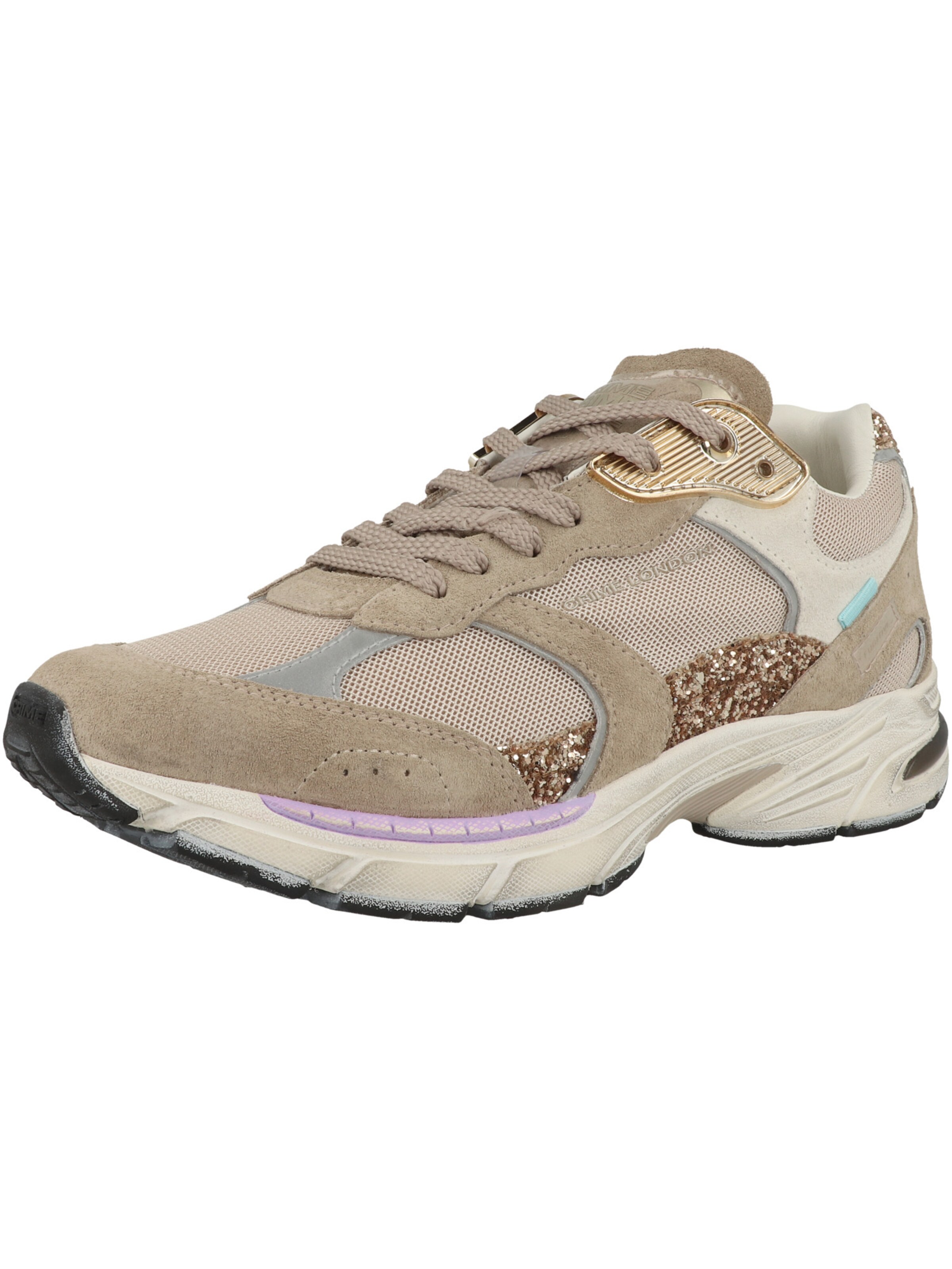 Crime London - Zapatillas deportivas bajas ' FUGITIVE ' en beige: frente