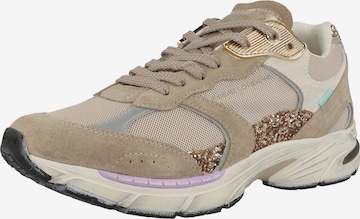 Baskets basses ' FUGITIVE ' Crime London en beige : devant
