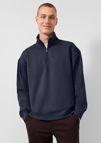 Sweat-shirt QS en bleu : devant
