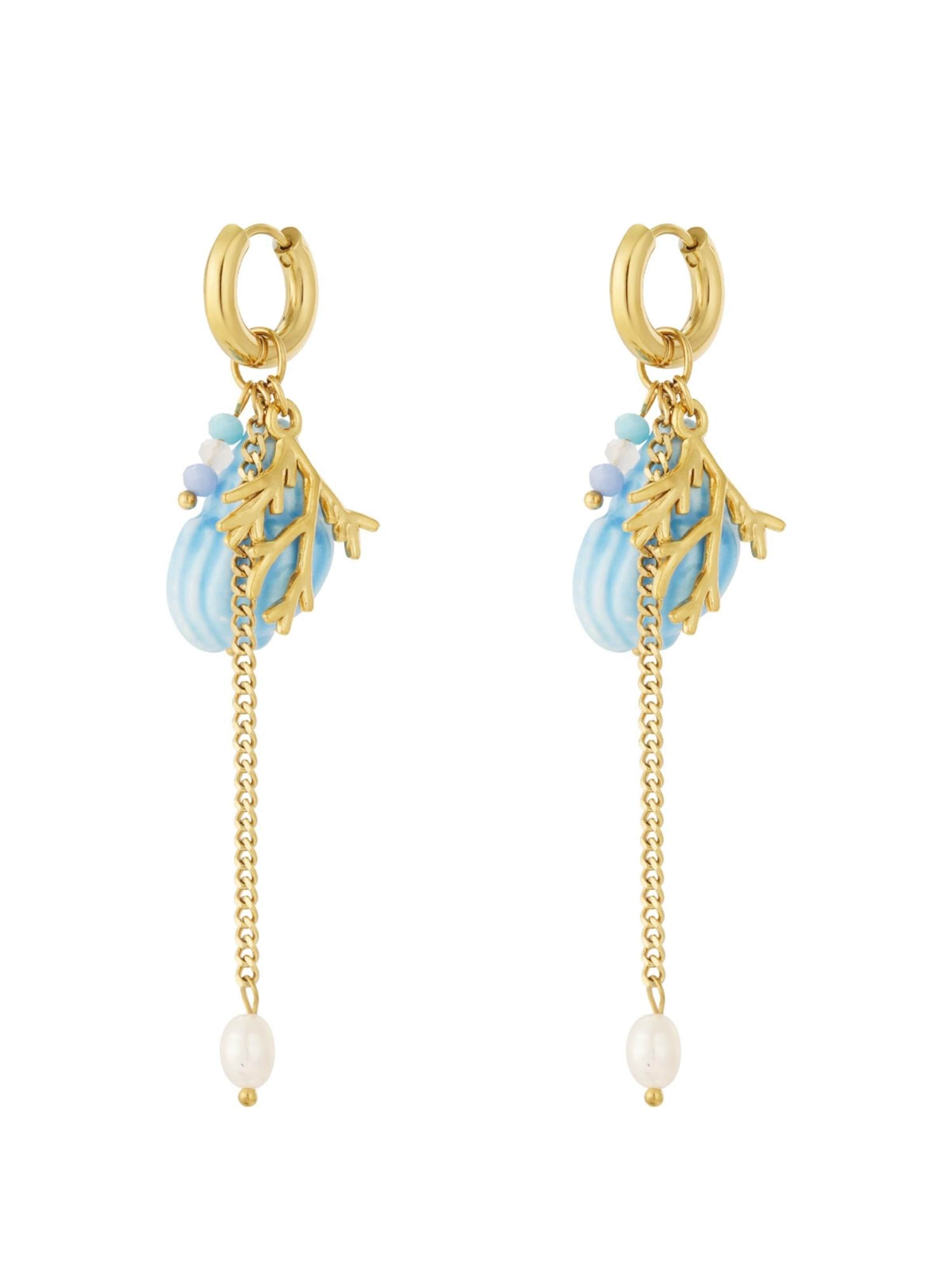 Cala Rose Ohrringe 'SIRENA'‌‌‌‌‌ in Blau: Vorderseite