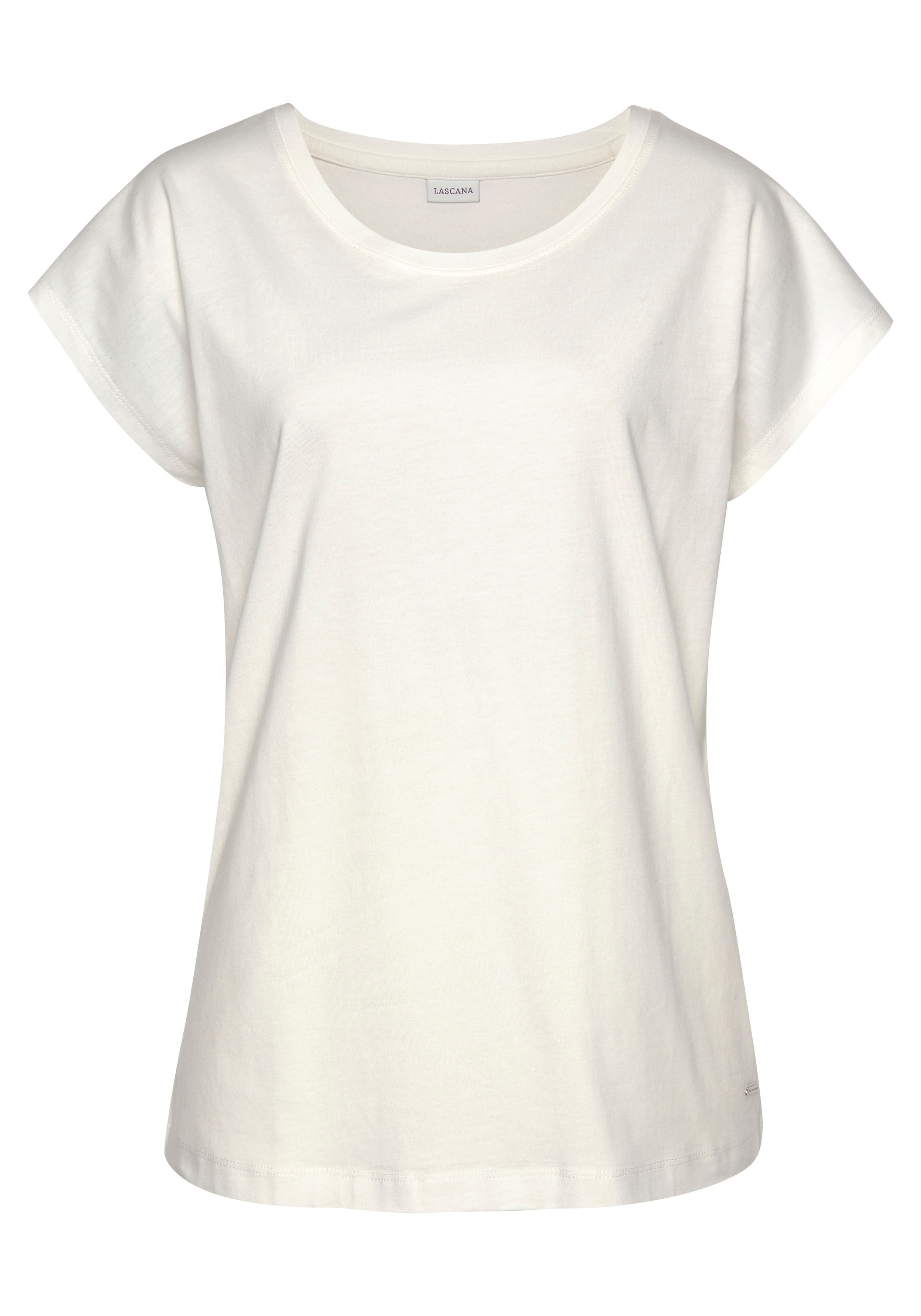 LASCANA Pajama shirt in Beige: front