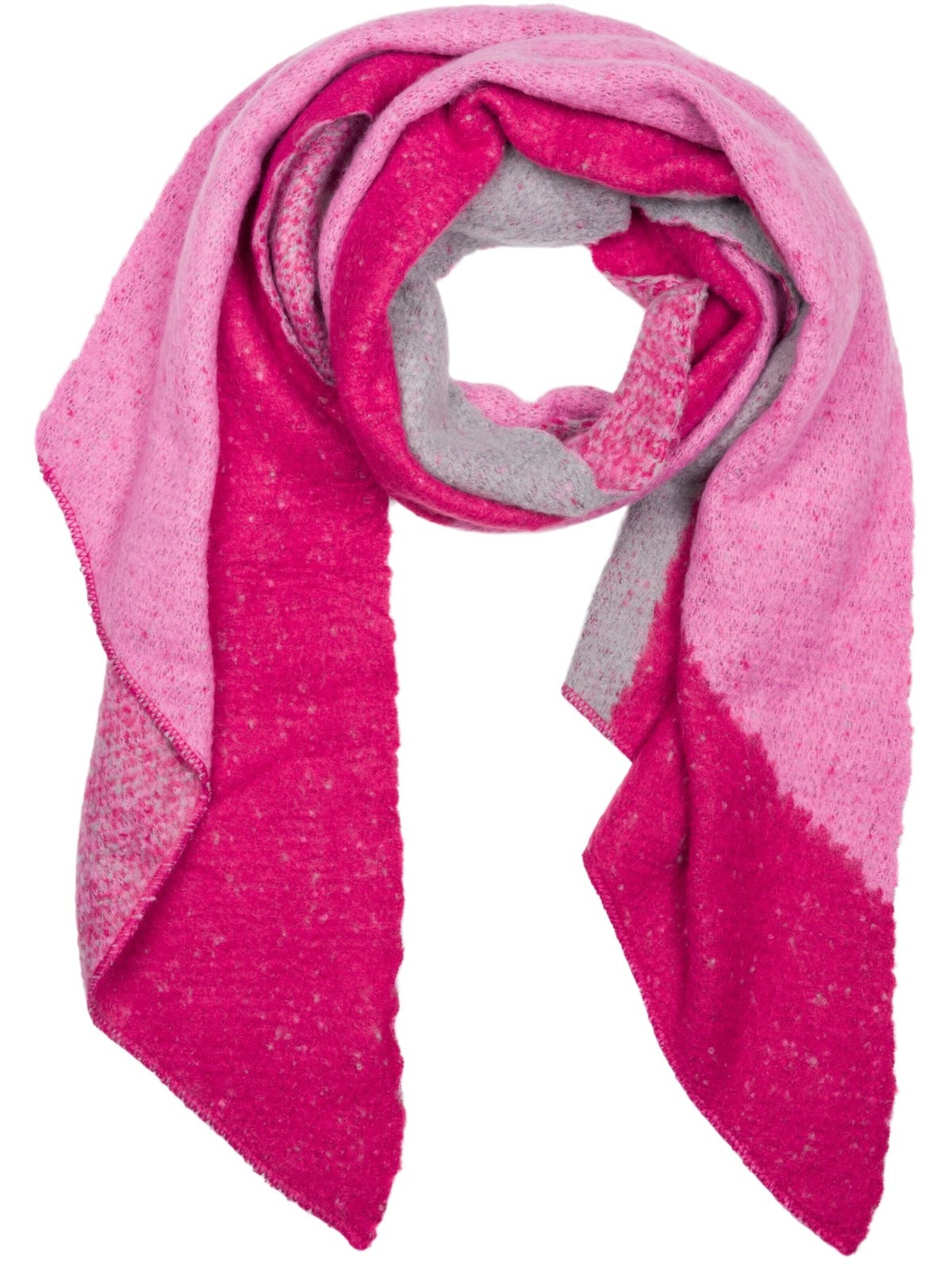 styleBREAKER Oversizeschal 'Asymmetrischer Web Schal 3-Farbig'‌‌‌‌‌‌‌ in Pink: Vorderseite