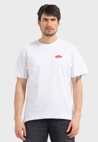 Oldskull T-Shirt 'Worldvibe Tentacle Spectacle' in Weiß: Vorderseite