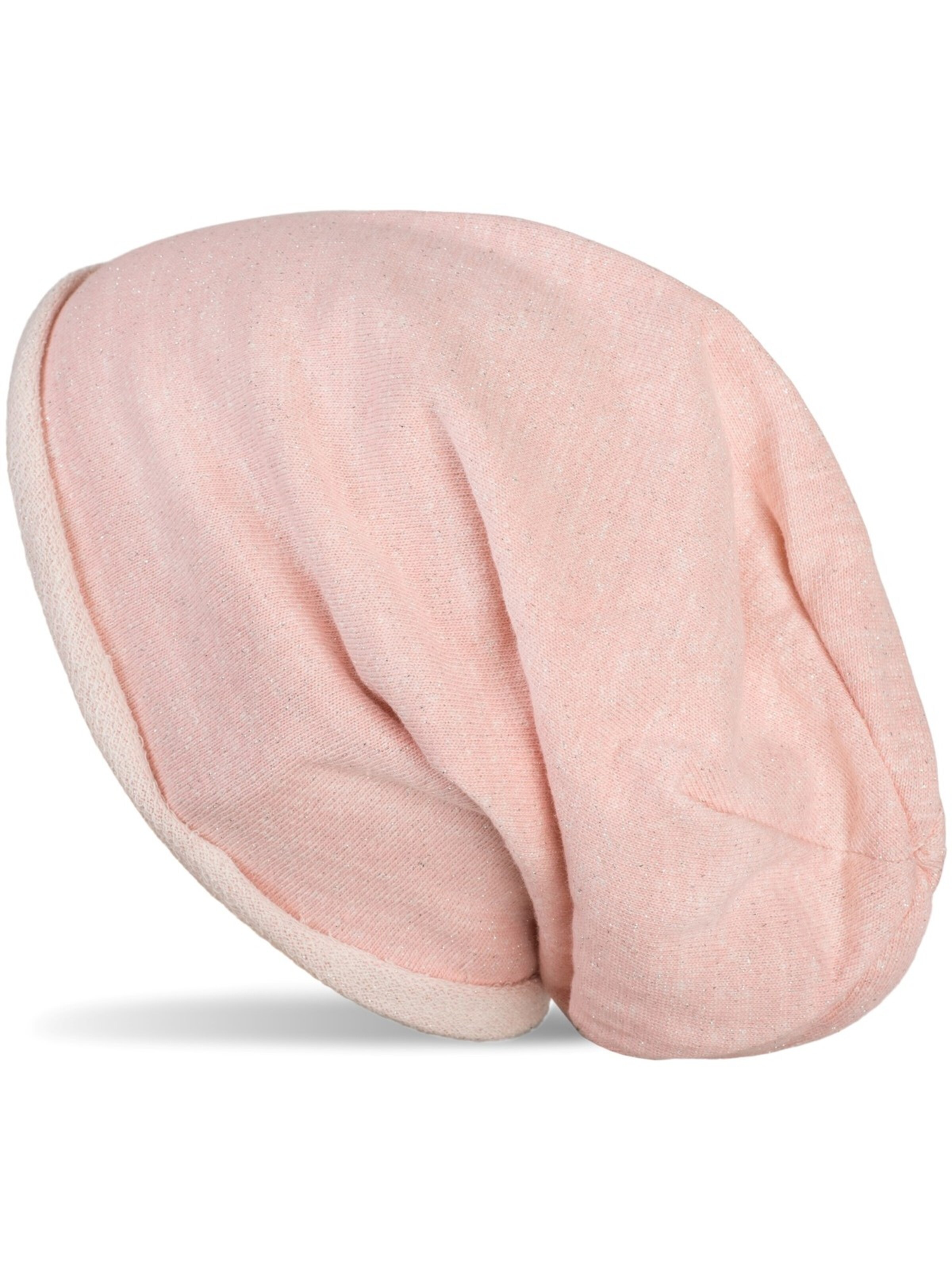 styleBREAKER Mütze 'Beanie Mütze mit All Over Glitzer'‌ in Pink: Vorderseite