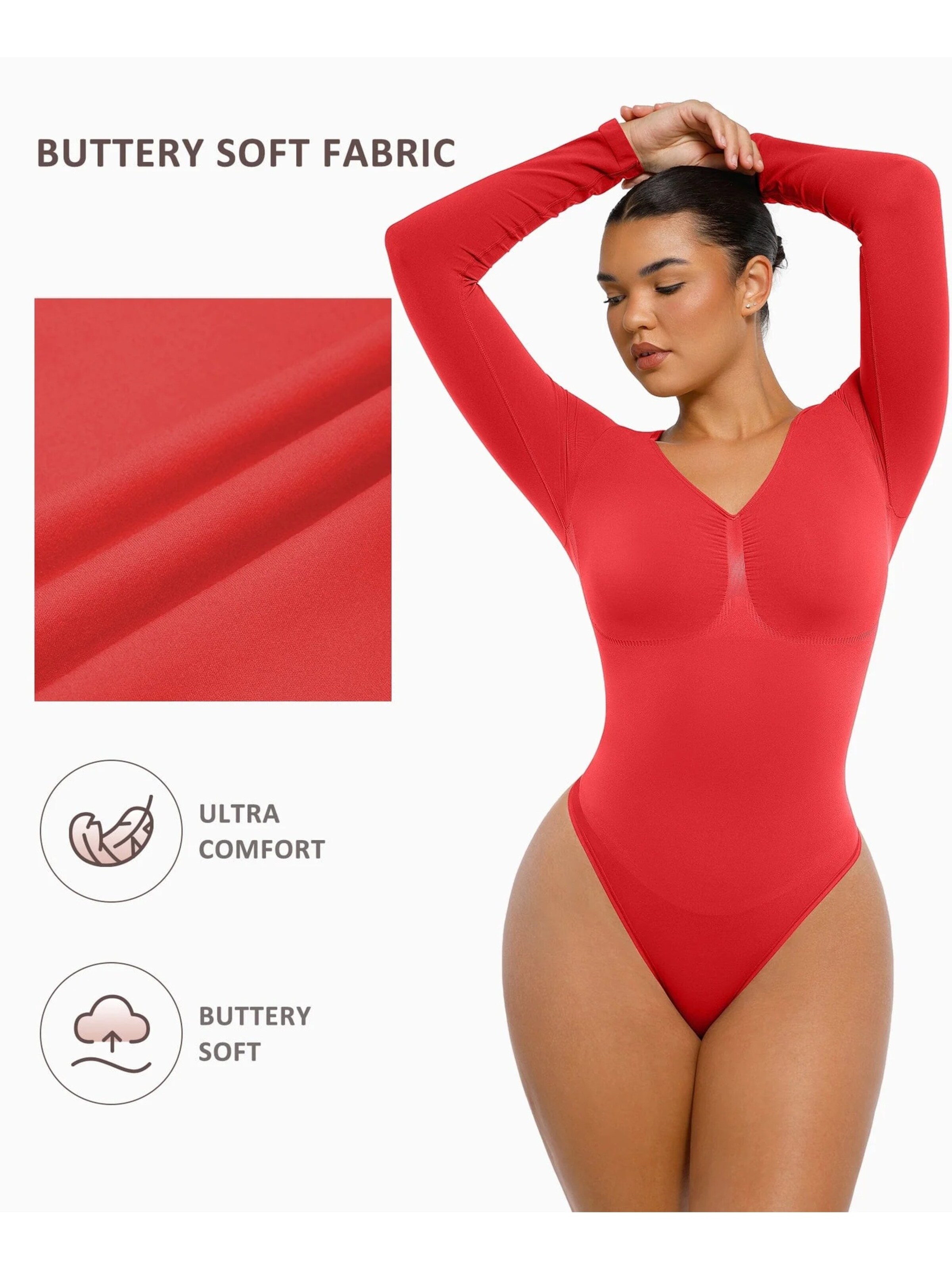 FÉMINITÉ Fatale Shaping Bodysuit 'AVA' in Red