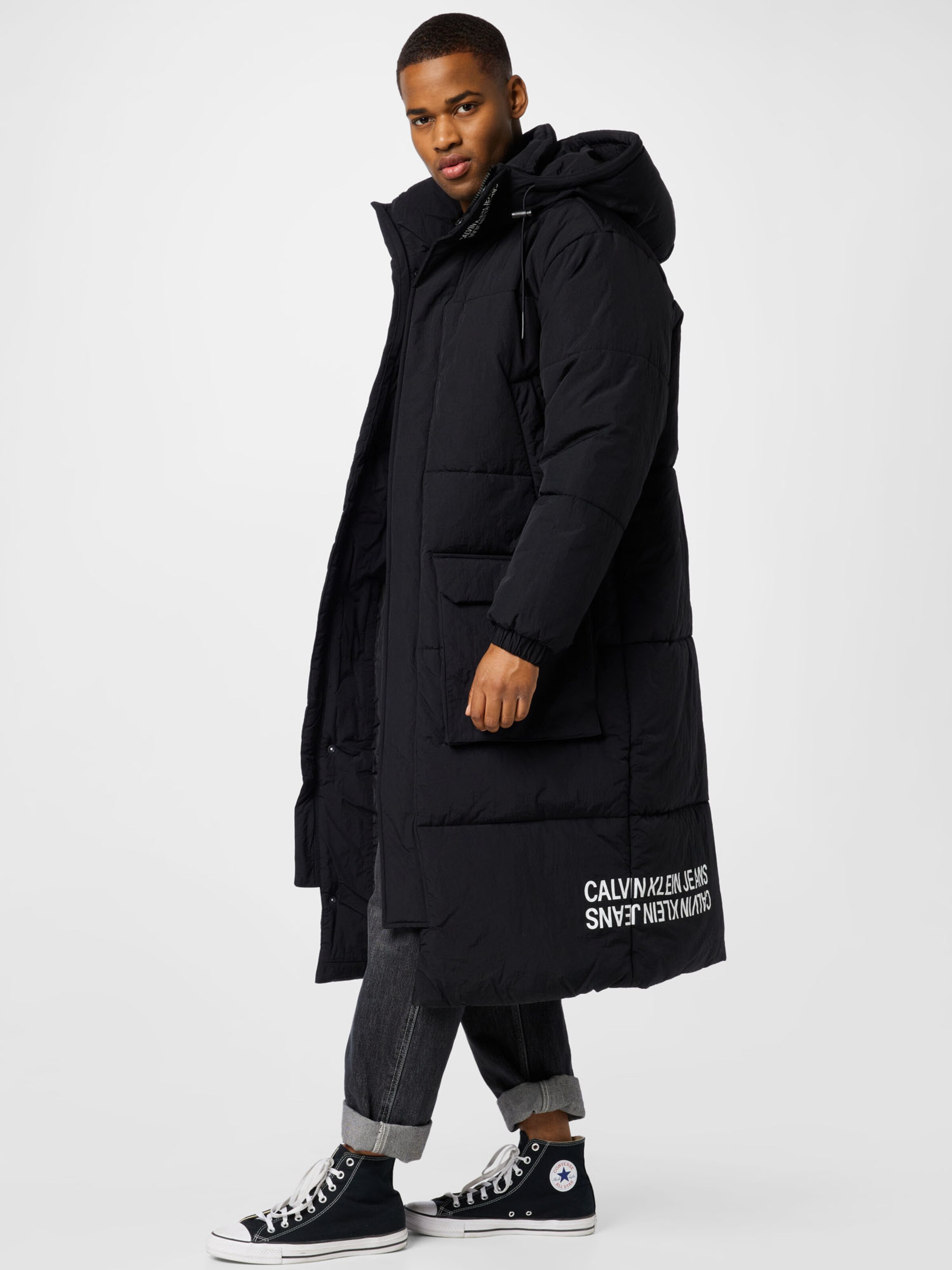Männer Mäntel Calvin Klein Jeans Mantel in Schwarz - RQ68877 Männer Mäntel Calvin Klein Jeans Mantel in Schwarz - RQ68877