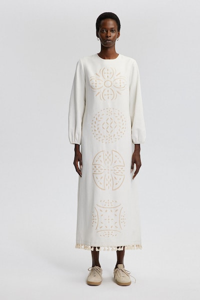 Touche Prive Robe en beige clair / jaune, Vue avec produit