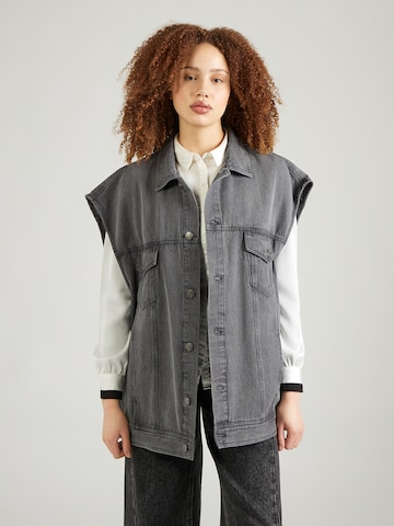 Karo Kauer Weste in Grau: Vorderseite