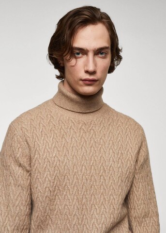 MANGO MAN Pullover 'Marias2' in Braun