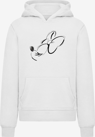 Felpa 'Minnie Mouse - Nose Up' di ABSOLUTE CULT in bianco: frontale
