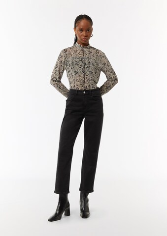 comma casual identity Regular Jeans in Zwart: voorkant