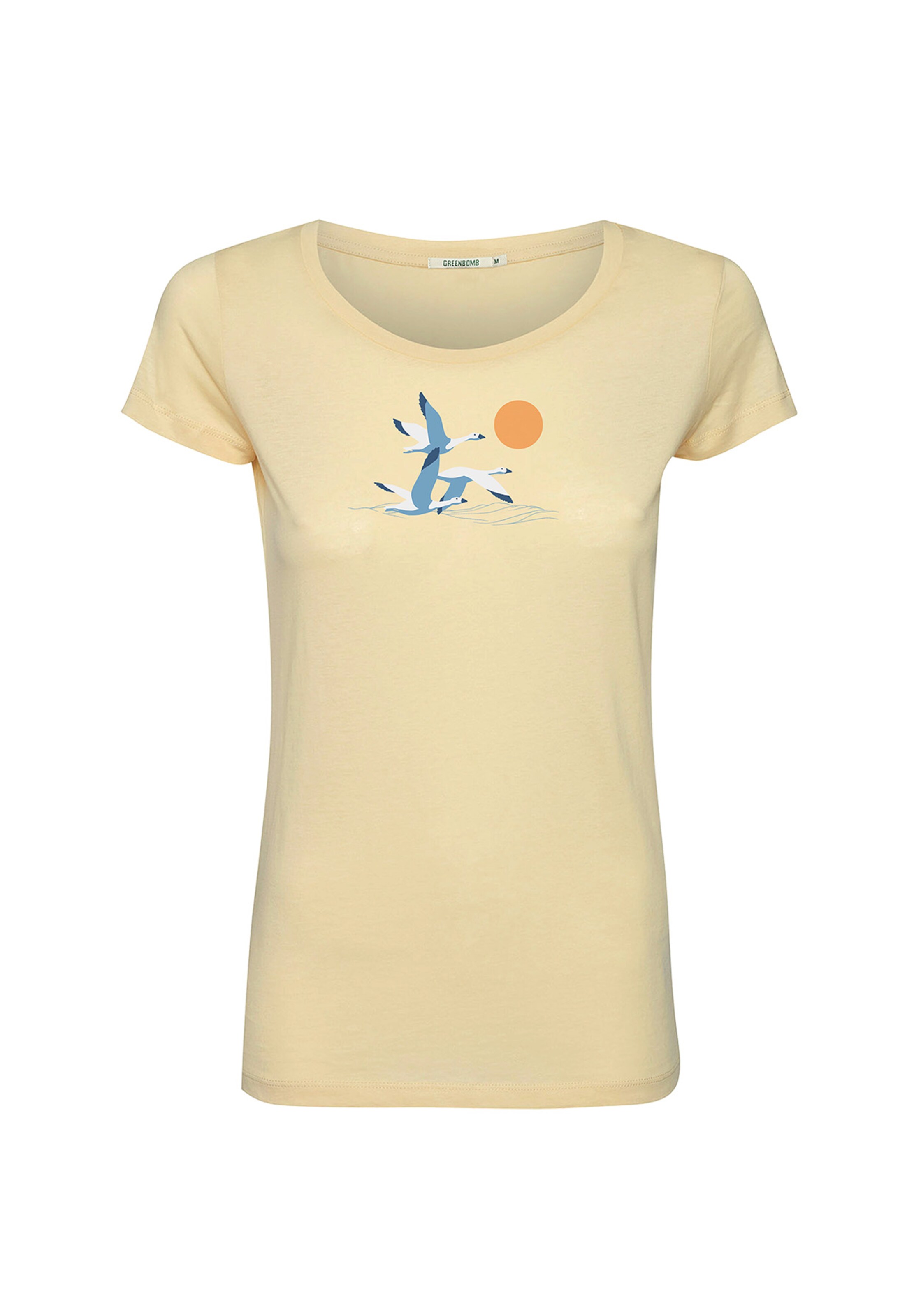 T-shirt 'Animal Goose Family' GREENBOMB en jaune : devant