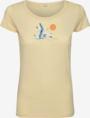 T-shirt 'Animal Goose Family' GREENBOMB en jaune : devant