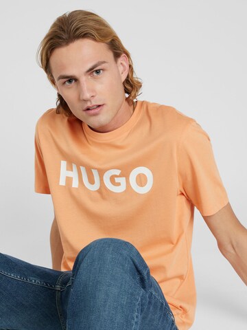 HUGO Μπλουζάκι 'Dulivio' σε πορτοκαλί