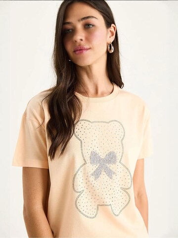 T-shirt Bianco Lucci en orange