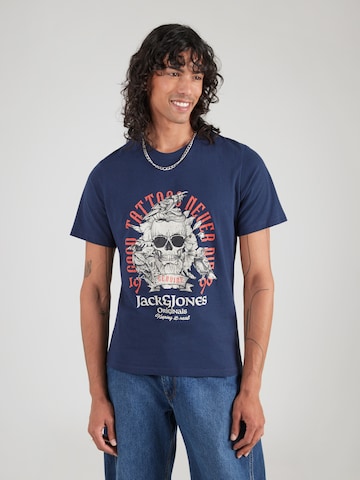 JACK & JONES Majica 'JORSHAPE' | modra barva: sprednja stran