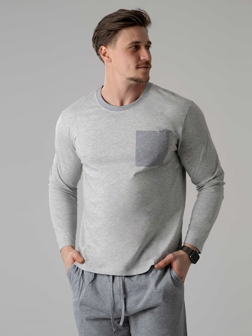 PANTONECLO Pajamas long 'Pantoneclo Men’s Night Wear Long Set' in Grey