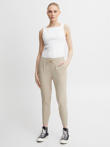 ICHI Slimfit Broek 'KATE' in Beige