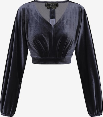 Camicia da donna di faina in grigio: frontale
