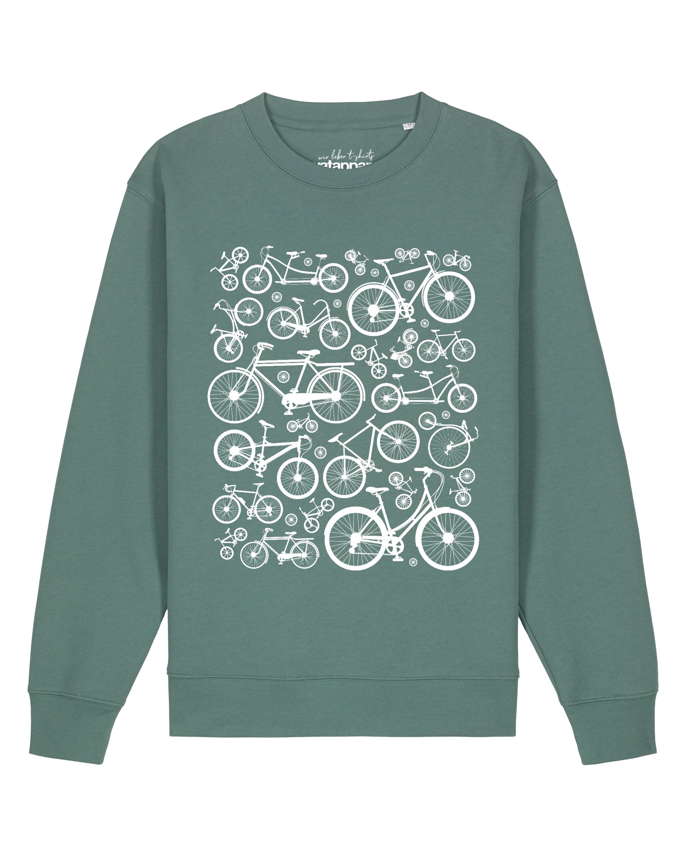 Watapparel Sweatshirt ' Fahrräder ' in Groen: voorkant