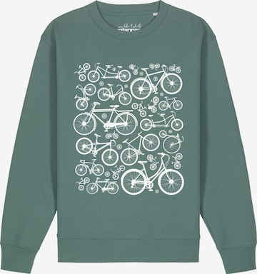 Watapparel Sweatshirt ' Fahrräder ' in Groen: voorkant
