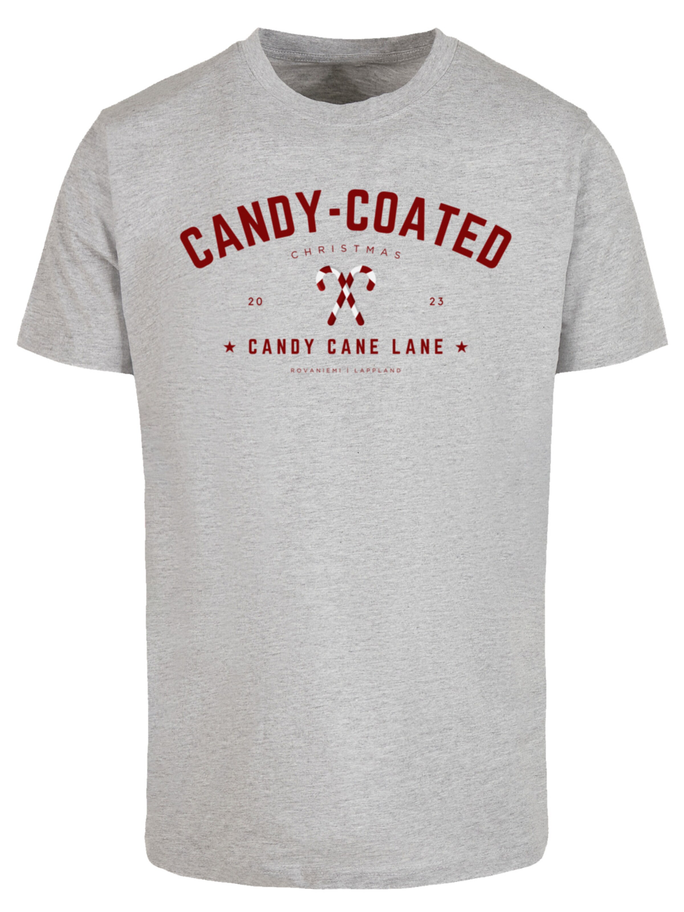 F4NT4STIC Shirt 'Weihnachten Candy' in Grijs: voorkant