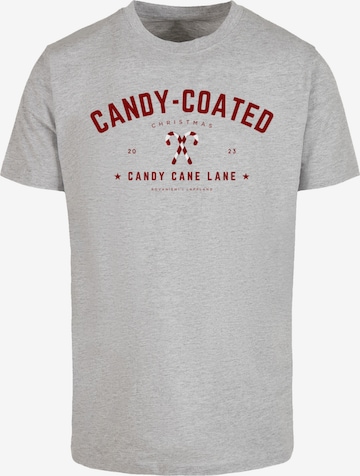 T-Shirt 'Weihnachten Candy' F4NT4STIC en gris : devant