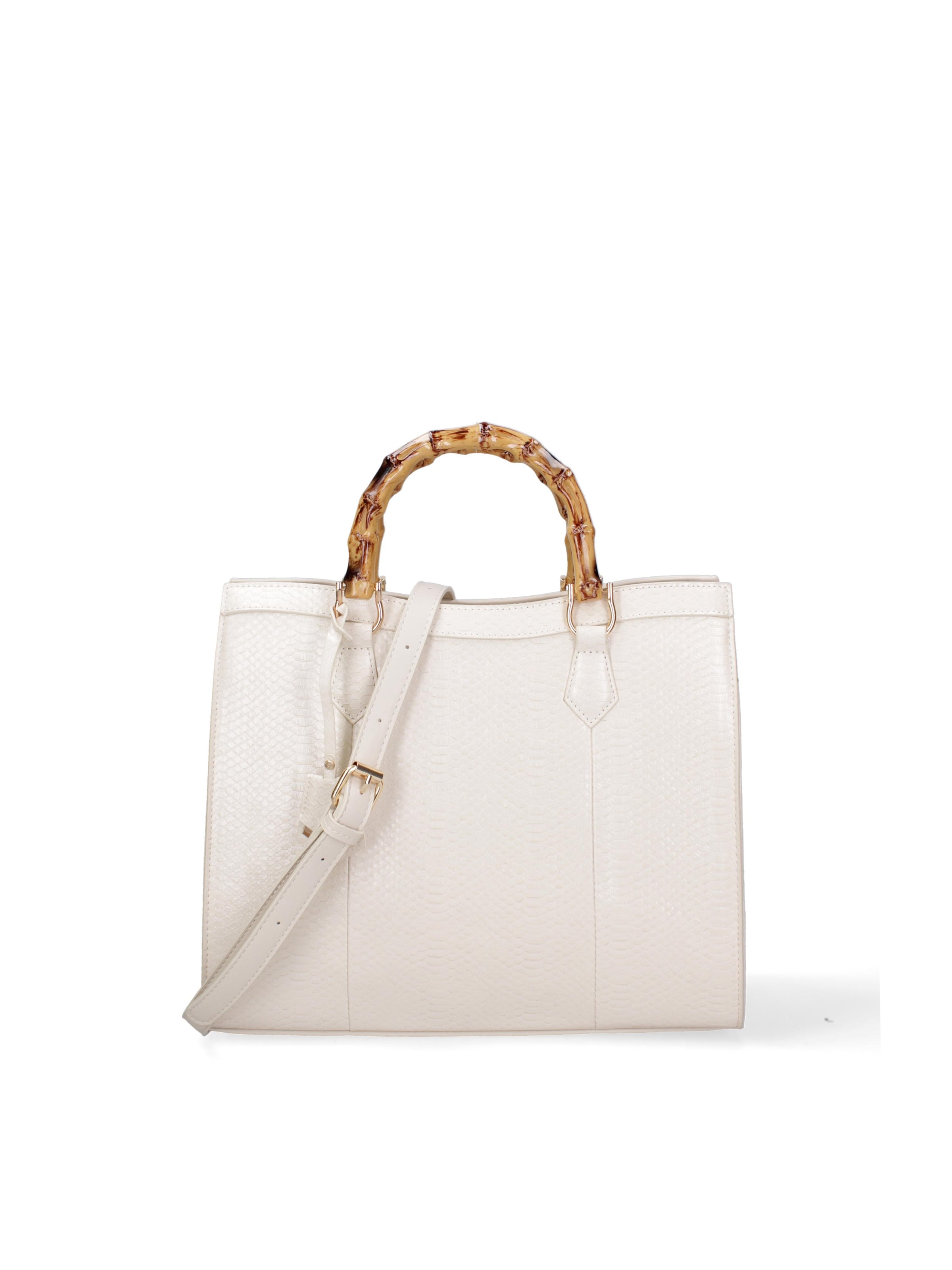 Borsa a spalla 'Borsa a Spalla Donna Ecopelle Vegana con Manico Bambù' di Diana&Co. in beige