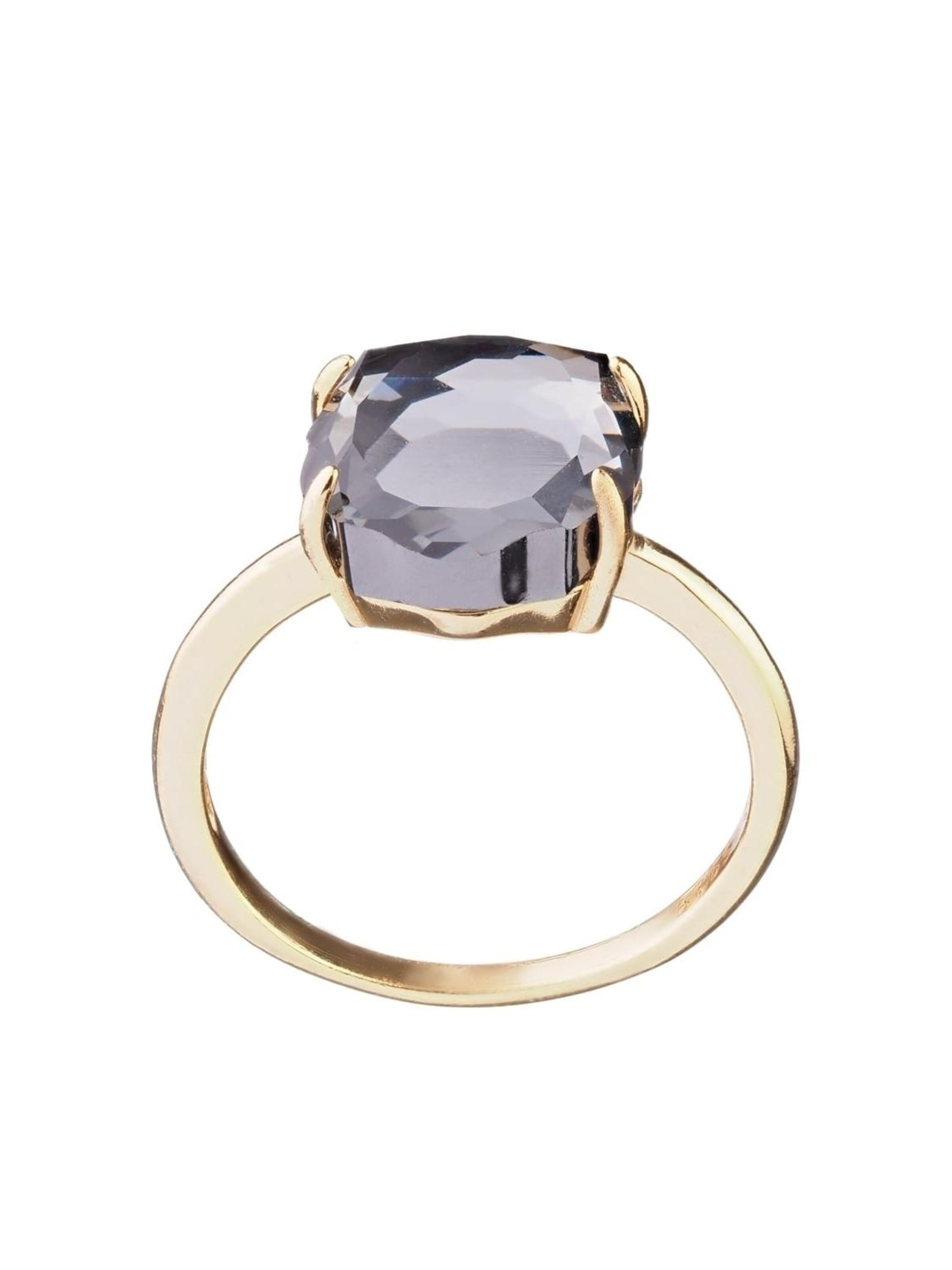 THE GEM STORIES JEWELRY - Anillo 'Crystal Silver Night Baroque Ring – Gold Plated' en plata