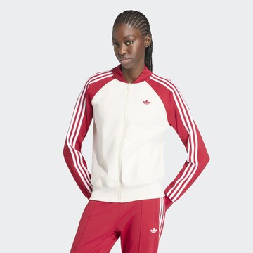 ADIDAS ORIGINALS Zip-Up Hoodie in White: front