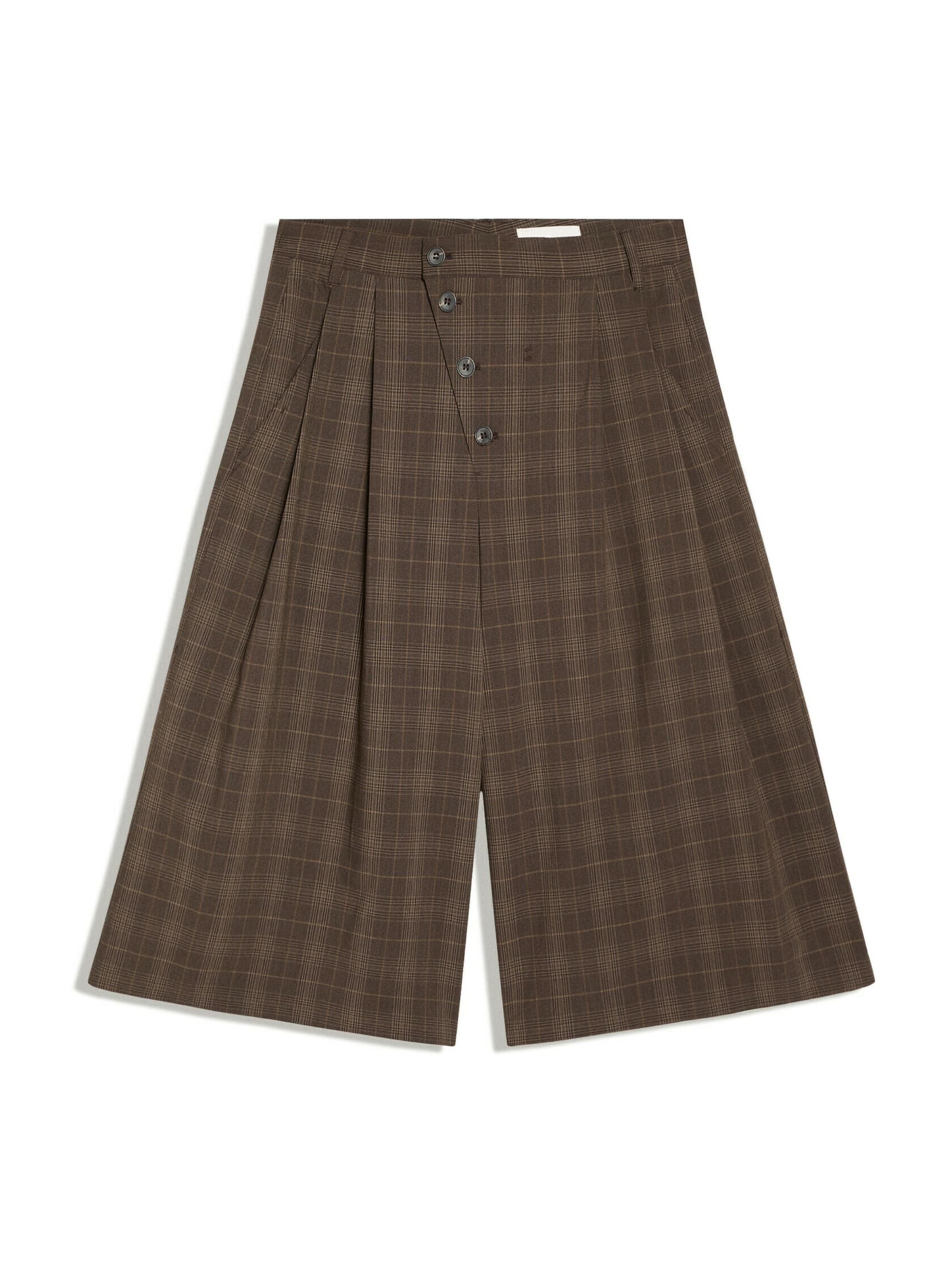 Pantalon à pince Bershka en marron : devant