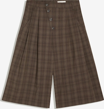 Wide Leg Pantalon à pince Bershka en marron : devant