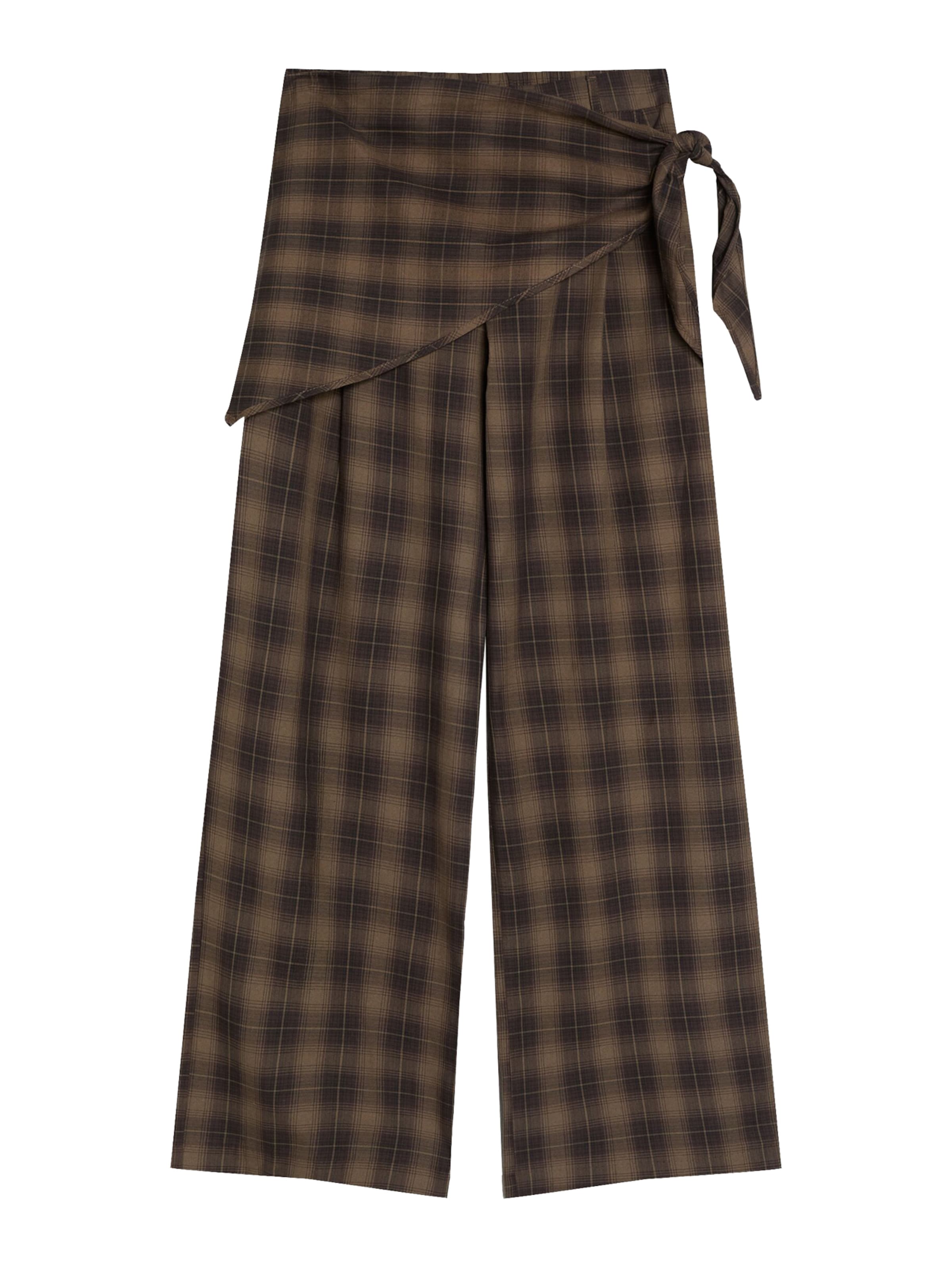 Bershka Bő szár Nadrág - barna: elől