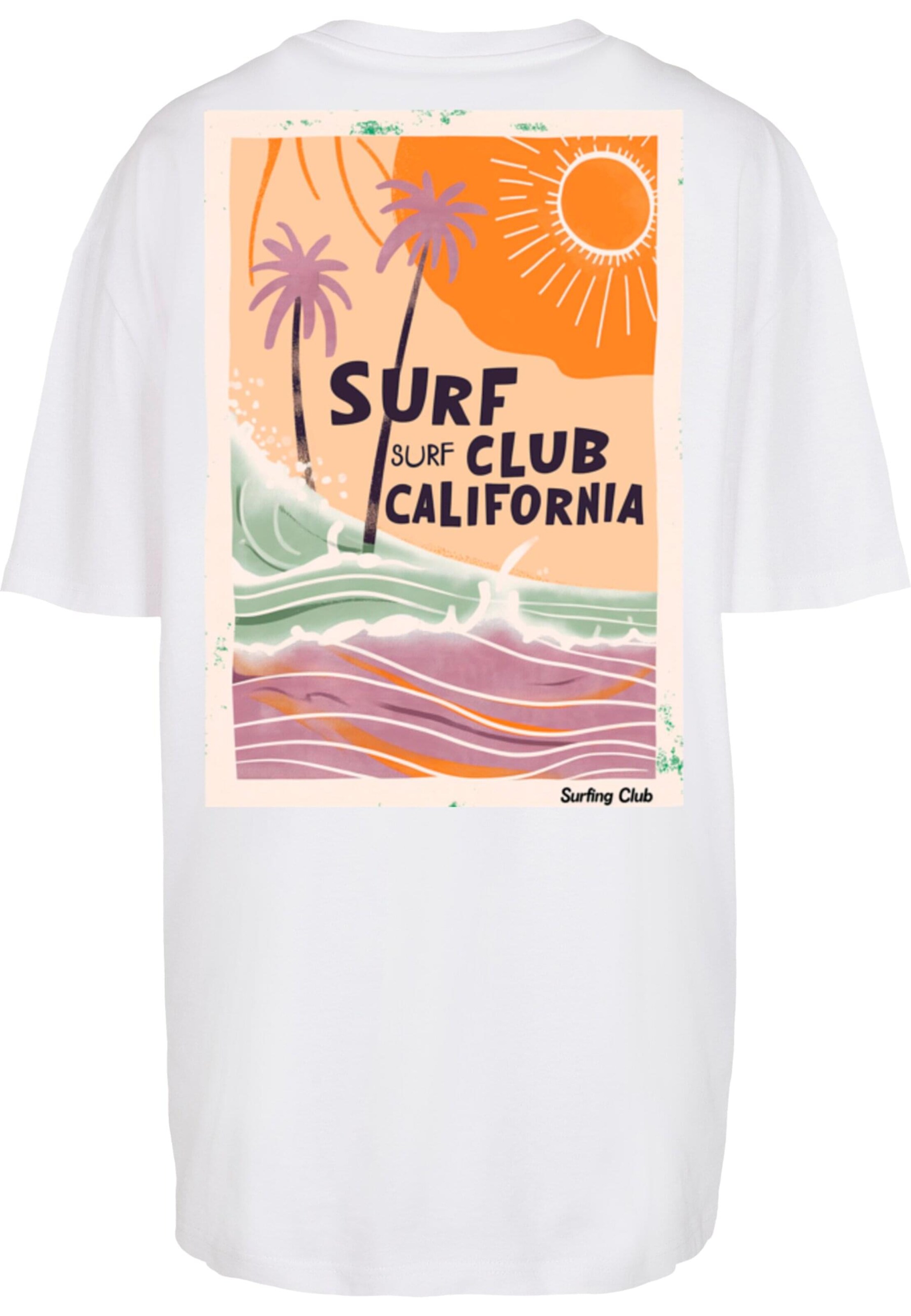 balts Merchcode "Oversize" stila krekls 'Surf Club California'