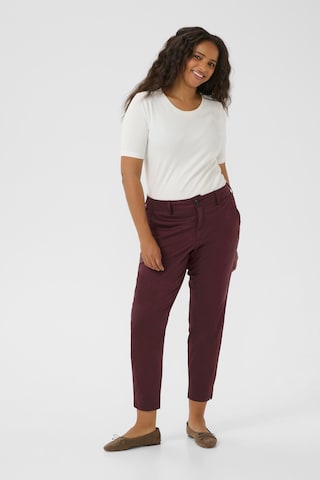 KAFFE CURVE Slimfit Broek 'Leana' in Bruin