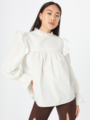 Nasty Gal Blouse in Wit: voorkant