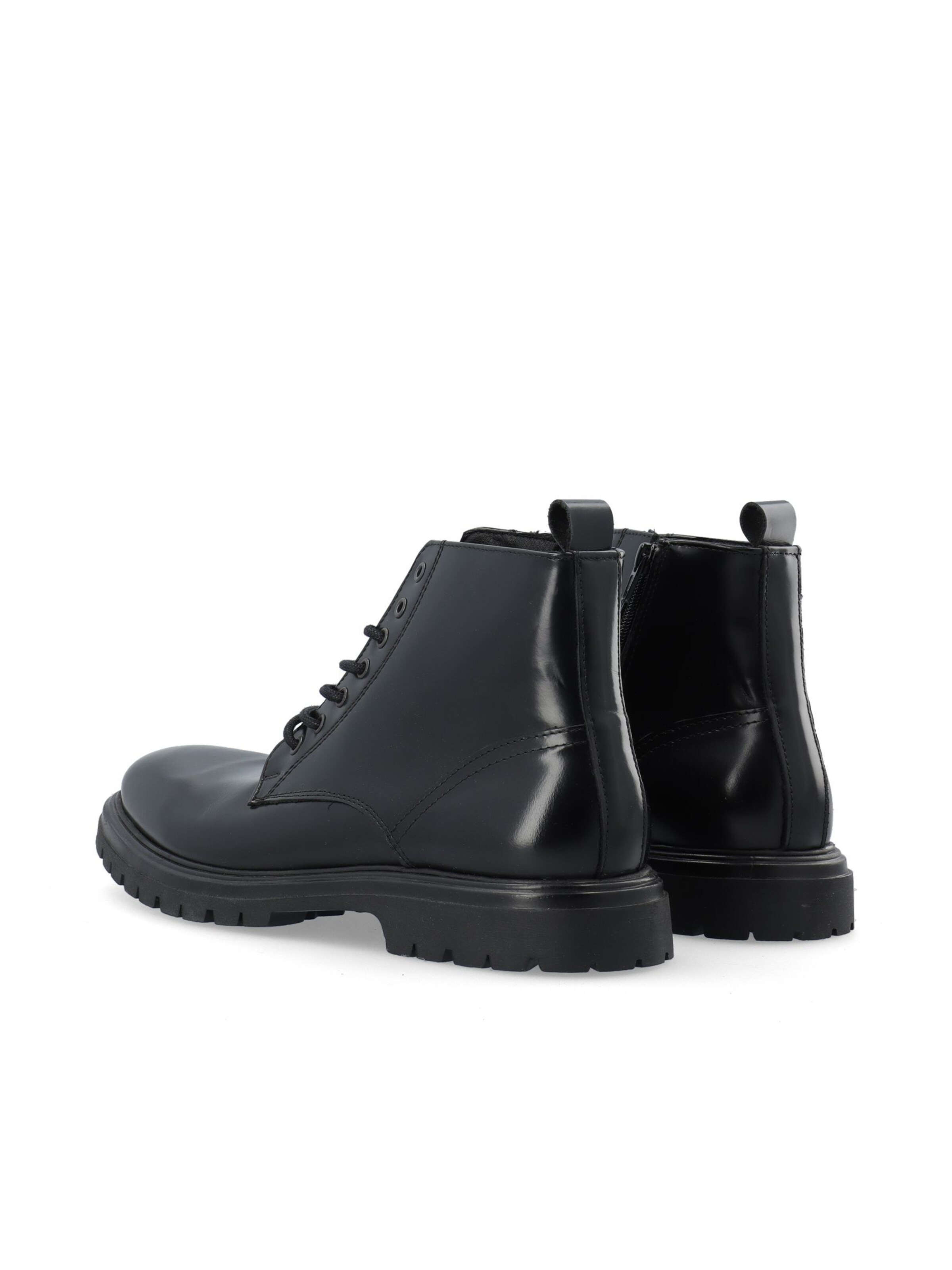 Bianco Lace-Up Boots in Black