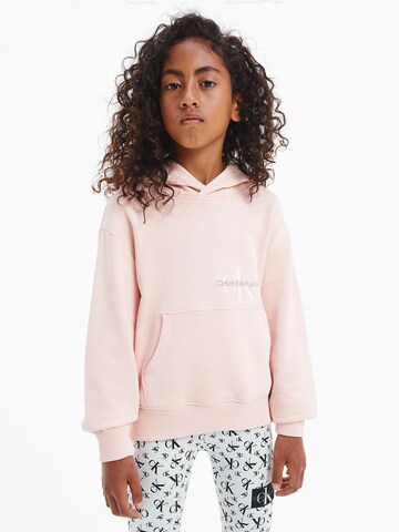 Sweat-shirt Calvin Klein Jeans en rose : devant