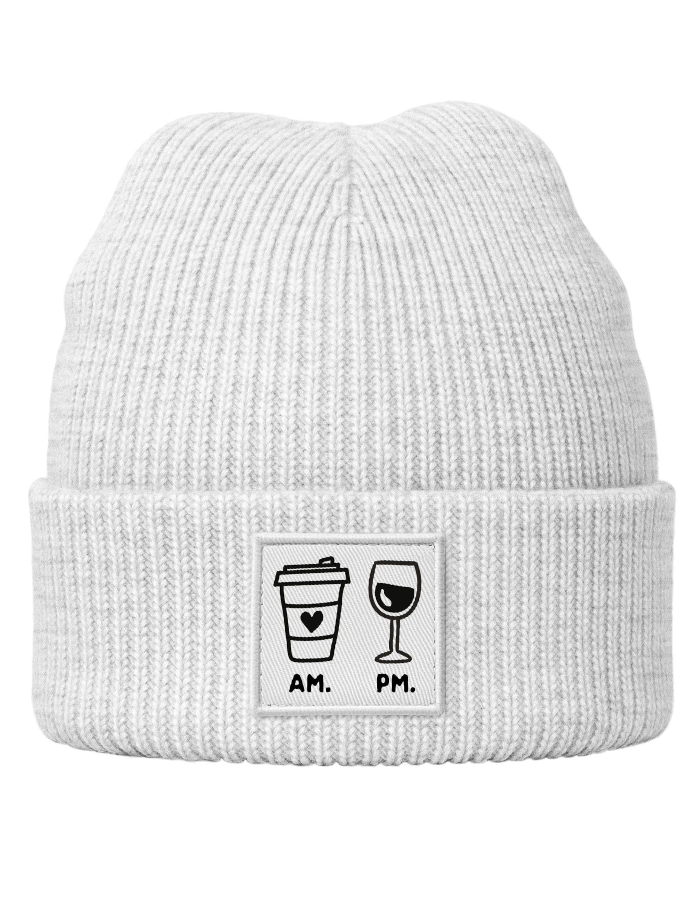 Neverless Beanie 'AM PM' in Grey: front